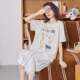 Snowflake cotton padded pajamas for women summer summer short-sleeved cropped pants for girls cartoon cool clothes women’s set