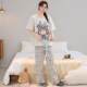 ຫມວດ: A 95% cotton pure cotton pajamas with chest pads for women summer pure cotton short-sleeved cartoon large size cool cotton home clothes for women