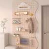 Solid wood hole board custom entry entrance wall storage rack partition hanging board display rack wall wall storage rack