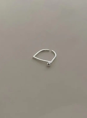 定制小花叠戴戒指女气质高级感ins冷淡风小众设计网红开口方形指