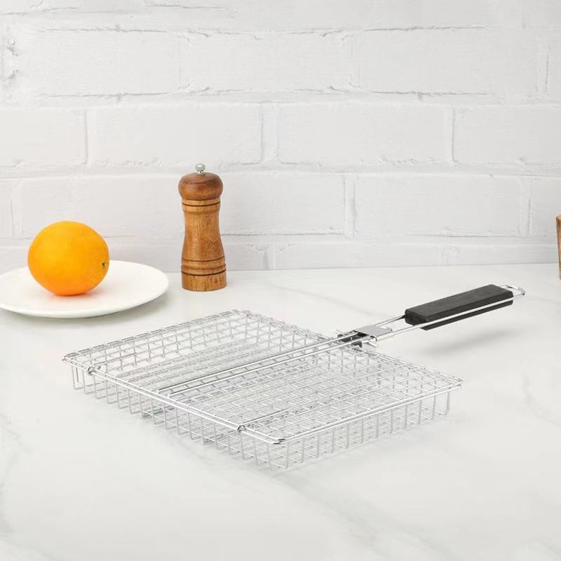 Barbecue utensils Stainless steel three-dimensional barbecue net Roasted pig trotters Roasted chicken tongs Household barbecue tools and supplies cross-border export