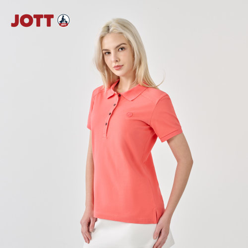 JOTT专柜正品/正肩珊瑚红时尚休闲风Polo衫上衣t短袖女士夏季新款 - 图2