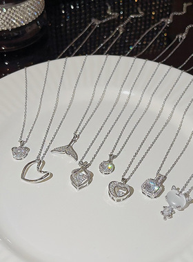 网红轻奢不掉色钛钢项链女百搭高级感小众时尚吊坠气质锁骨链饰品