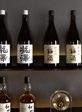 样板间厨房酒柜道具仿真清酒威士忌醒酒器晶酒杯售楼处软装