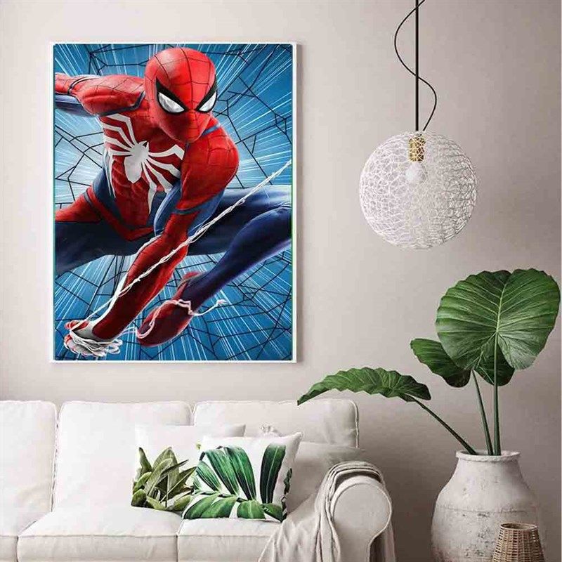蜘蛛侠儿童房间钻石贴画Y男孩手工十字绣点钻房间装饰挂画,淘宝优惠券,粉丝福利购,淘宝优惠卷
