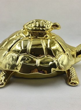 欧式晶玻璃乌龟糖罐收纳盒简约现代室品