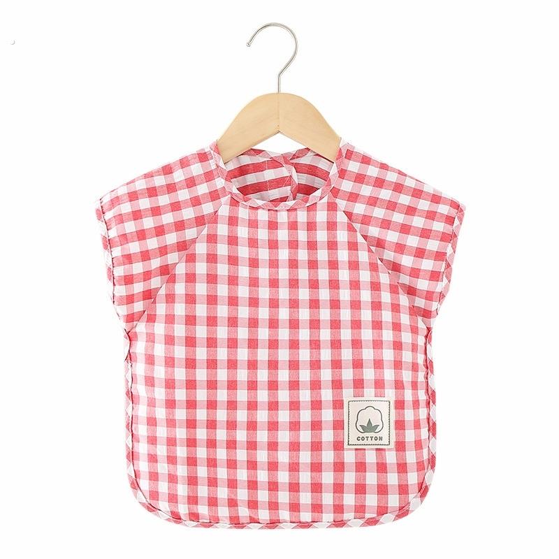 Baby smock, spring and autumn thin cotton-feel waterproof children's bib, baby girl's baby eating bib, baby eating bib