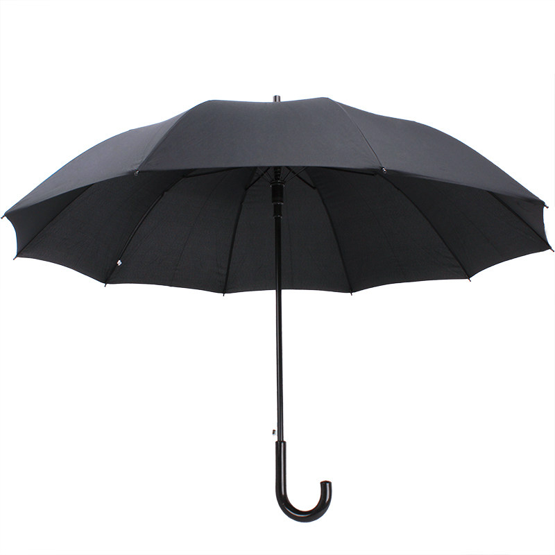 长柄雨伞0骨超大双人弯钩男士纯色黑胶定商务广告伞,淘宝优惠券,粉丝福利购,淘宝优惠卷