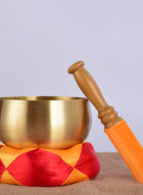 黄铜日式铜罄音乐铜钵手摇铃铛子铜擦铜铪子自动引庆庙会用品