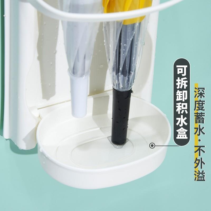 免打孔雨伞架壁挂日式沥水盘收纳架长短伞通用放伞桶瑜伽垫收纳架 - 图2