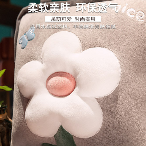 花朵抱枕被两用折叠毯二合一室午睡靠枕汽车载枕头空调被 - 图0