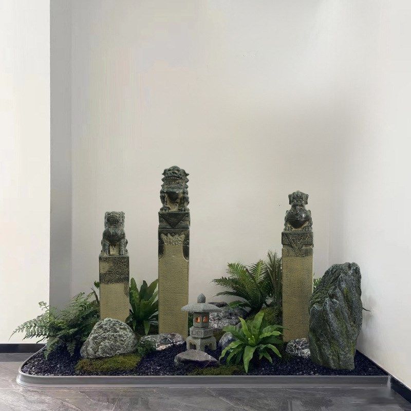 仿真拴马柱玻璃钢中式庭院造景招财栓马桩室内外庭院假山陈设,淘宝优惠券,粉丝福利购,淘宝优惠卷