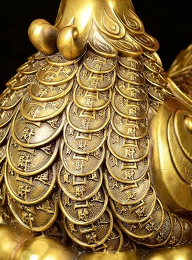 全铜金鸡下蛋金母鸡摆件创意x家居客厅招财装饰品办公室工艺品礼