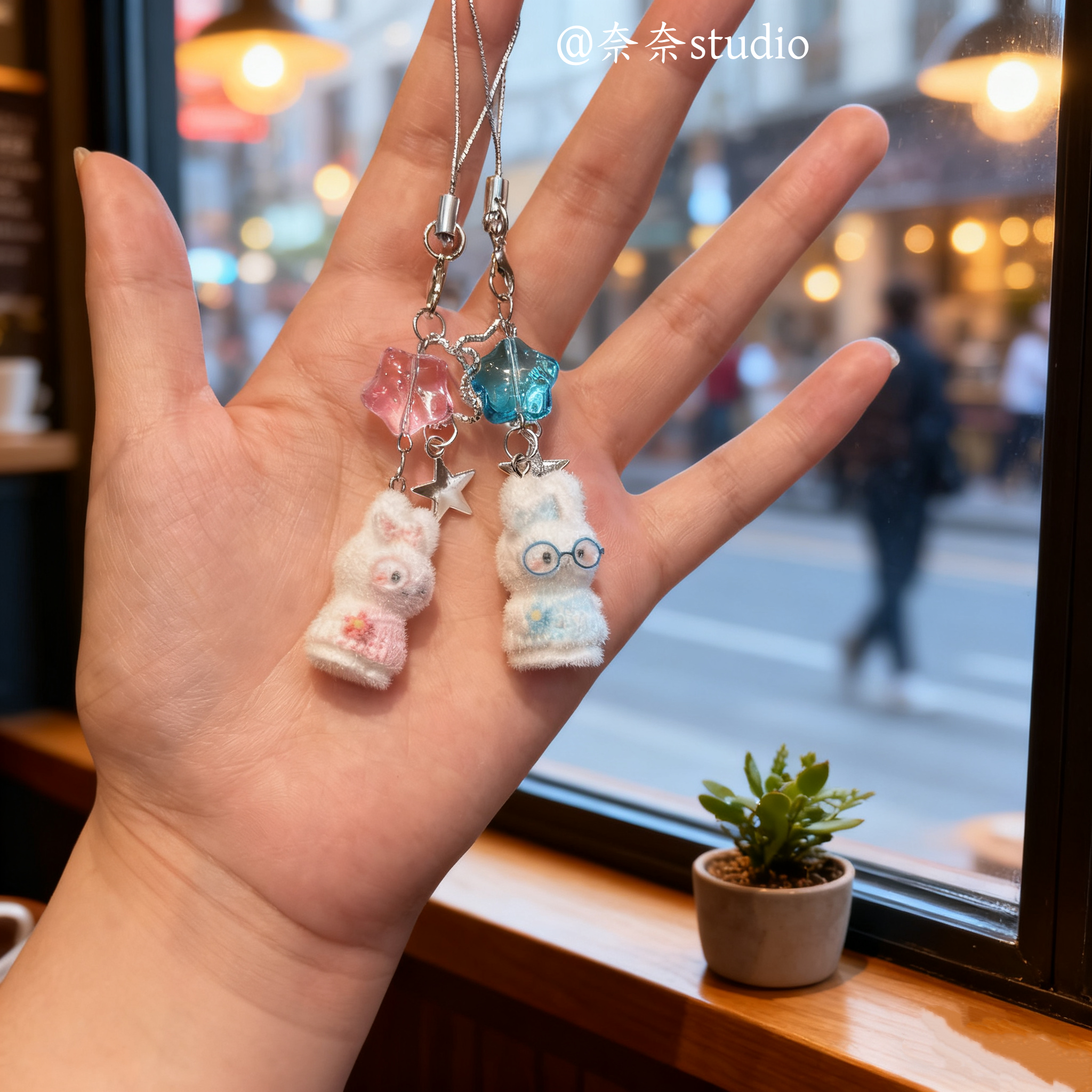 可爱植绒小兔手机链轻奢小众精致高级感情侣闺蜜款钥匙扣书包挂件,淘宝优惠券,粉丝福利购,淘宝优惠卷