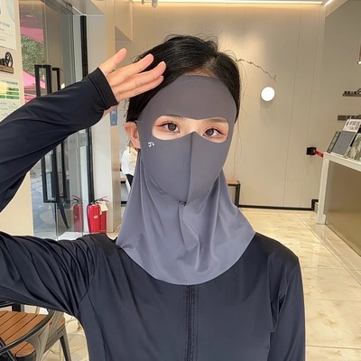 n2冰丝脸基尼女新款高颜值防晒面罩全脸护颈一体式口罩遮阳防紫外