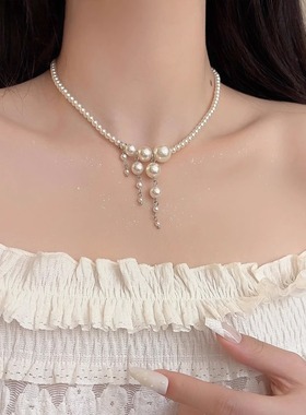 【月光恋人】法式气质珍珠项链女