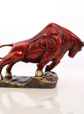 纯铜中式铜牛摆件招财客厅装饰品牛年新年酒柜礼品办公室玄关摆设