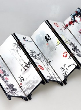 桌面漆器小屏风装饰品中国风出国礼品家居摆件特色工艺品纪念品