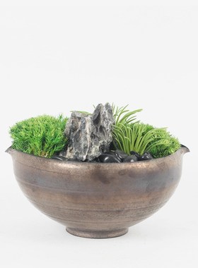 新中式桌面小盆景摆件售楼样板间客厅酒店家居客厅花器装饰摆设