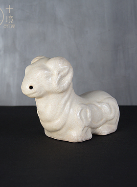 十境OTlife装饰品工艺品摆件白瓷羊新中式客厅家居酒店样板房包邮