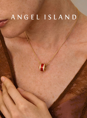 「Luna」朱砂痣滴釉锆石路路通项链女ANGEL ISLAND天使岛轻奢配饰