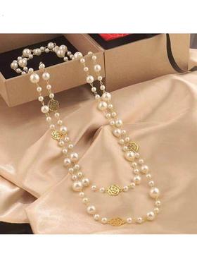 珍珠项炼女款2024新款爆款轻奢高级感秋冬长款毛衣炼大气高档配饰