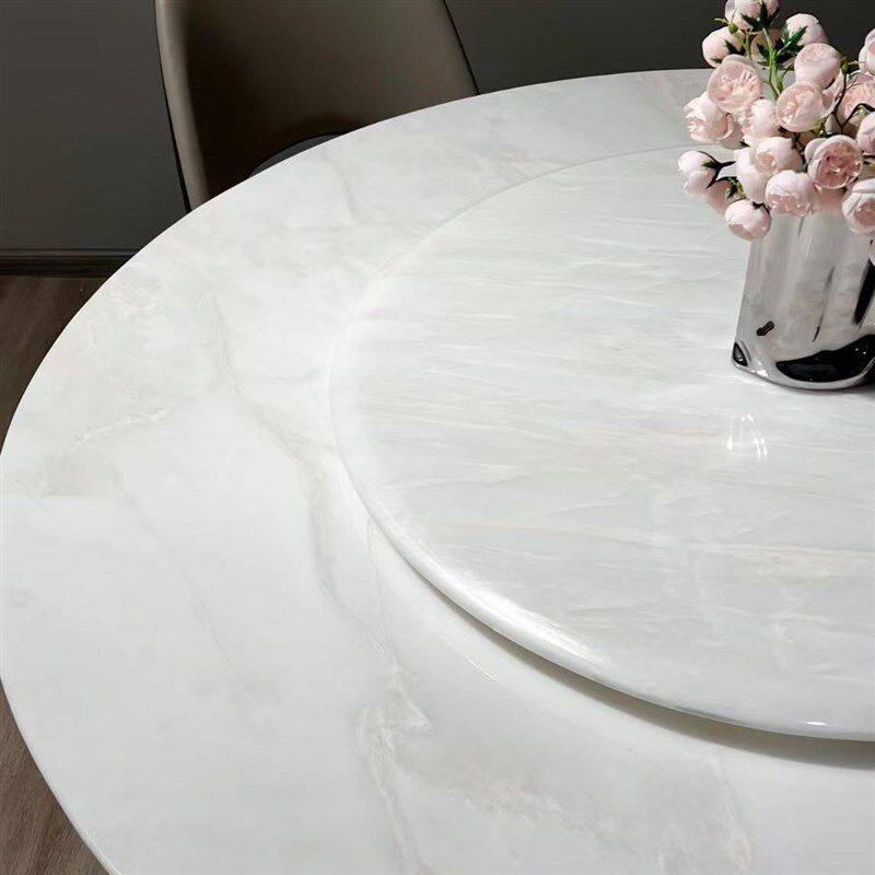 卡里冰玉天然奢石大理石餐桌椅组合圆形定制款高端奢石大户型圆桌,淘宝优惠券,粉丝福利购,淘宝优惠卷