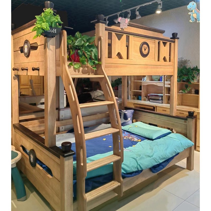 高低床上下床上下铺双层床全实木子母床交错式儿童床两层床小户型,淘宝优惠券,粉丝福利购,淘宝优惠卷