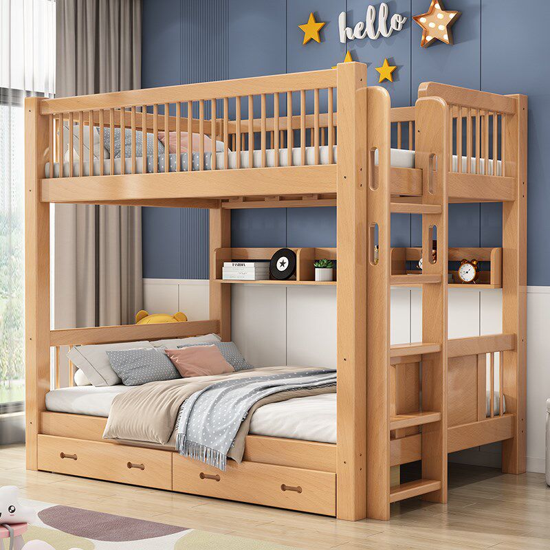 榉木上下床双层床两层高低床双人床上下铺木床儿童床子母床组合床,淘宝优惠券,粉丝福利购,淘宝优惠卷