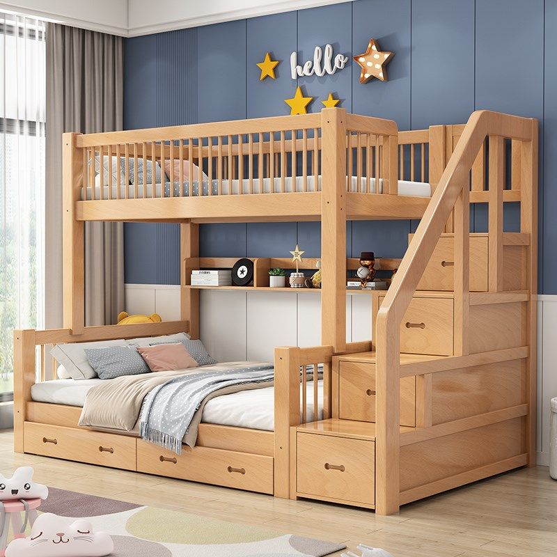 榉木上下床双层床两层高低床双人床上下铺木床儿童床子母床组合床,淘宝优惠券,粉丝福利购,淘宝优惠卷