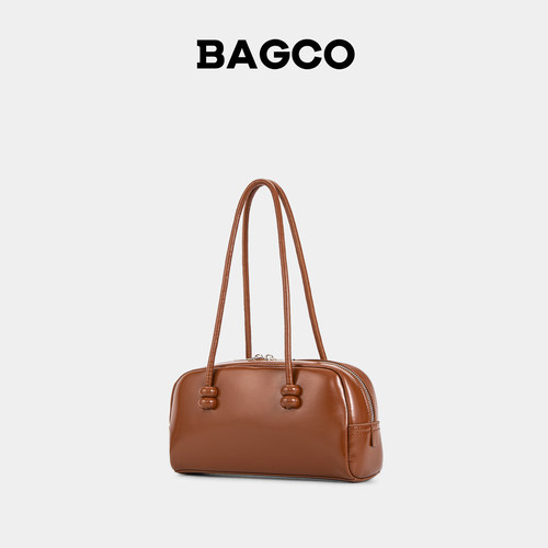 BAGCO 春夏大容量经典简约波士顿枕头包单肩腋下包手提女士法棍包 - 图1