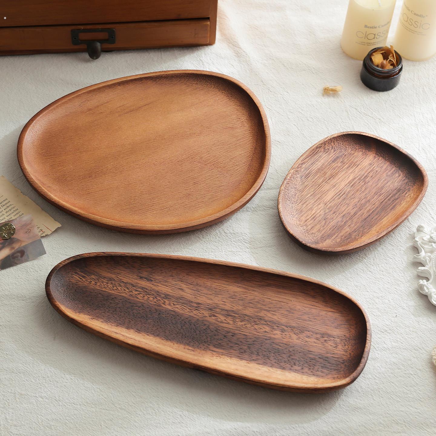 Lovely Days Japanese Irregular Walnut Storage Tray Desktop Jewelry Storage Tray Ring Jewelry Storage Tray