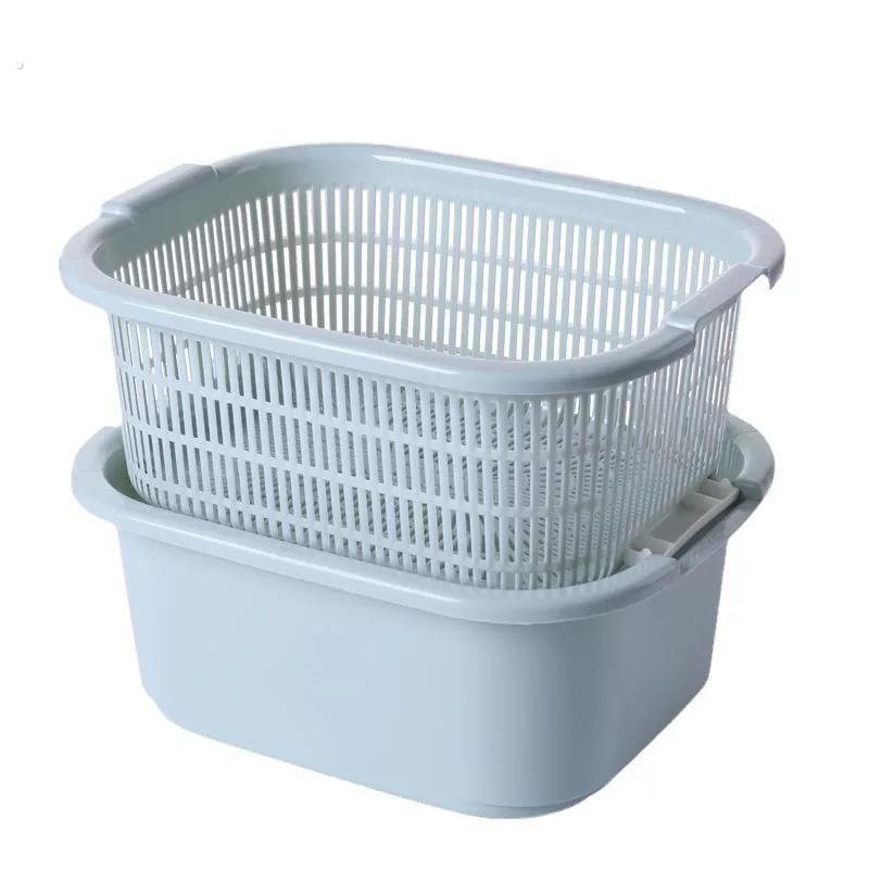 Special basin for tea washing set, double-layer dual-purpose drain and wash basin, plastic drain basket, Kung Fu tea cleaning basin, household