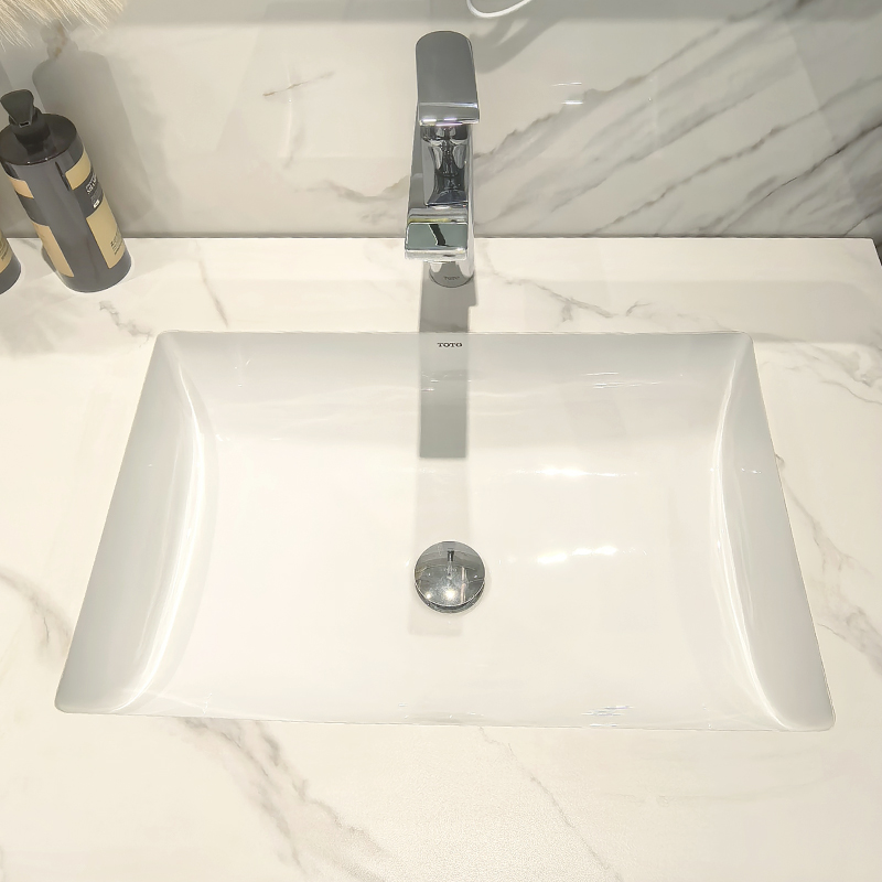 TOTO台下盆LW2516B智洁釉面陶瓷嵌入式方形盆卫生间台盆(07) - 图2