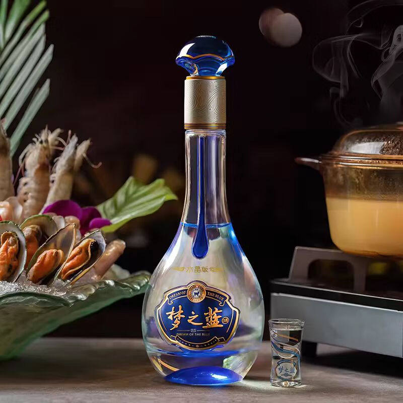 【官方正品】洋河梦之蓝水晶版40.8度550ml1瓶单支绵柔型浓香白酒,淘宝优惠券,粉丝福利购,淘宝优惠卷