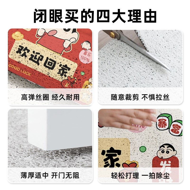 可爱卡通入户地垫丝圈耐磨防滑脚踏垫子客厅玄关门口进门除尘免洗,淘宝优惠券,粉丝福利购,淘宝优惠卷
