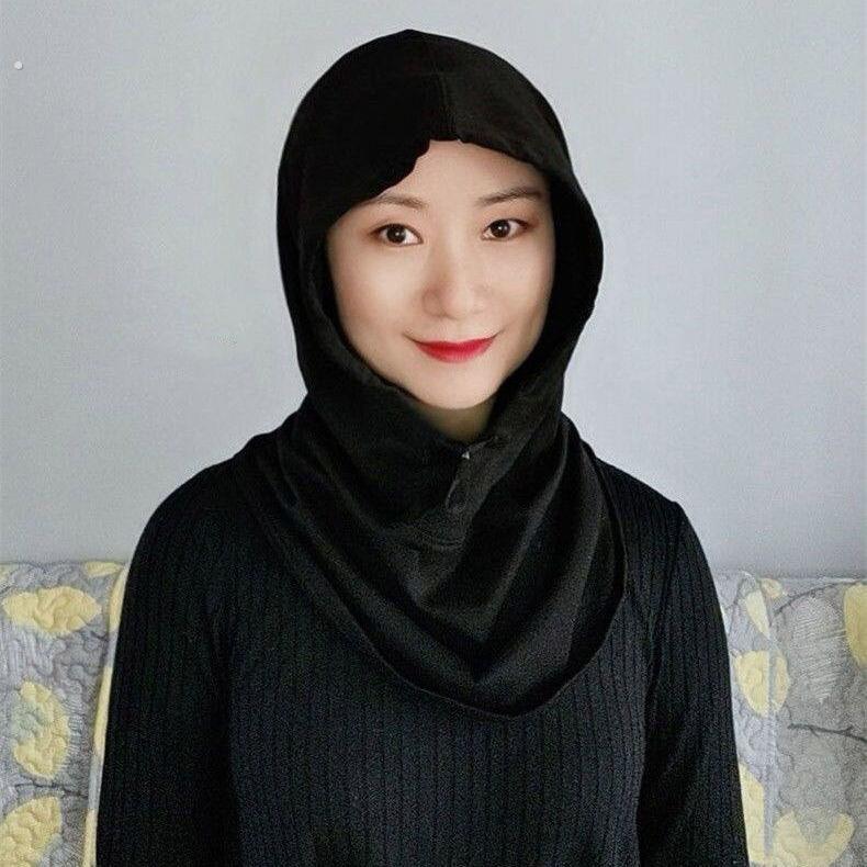 假领子女百搭护颈帽套头围脖连帽卫衣帽颈椎保暖脖套遮阳防晒防风 - 图2