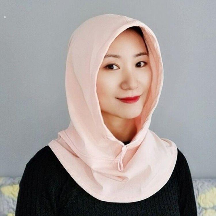 假领子女百搭护颈帽套头围脖连帽卫衣帽颈椎保暖脖套遮阳防晒防风 - 图1