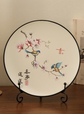 新中式古装国风玄关电视柜茶室花瓶新家家居装饰品三件套