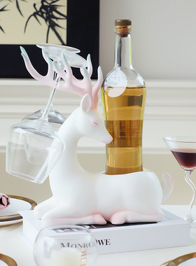 米子家居创意麋鹿红酒杯架子轻奢高档酒柜客厅简约餐桌装饰品摆件