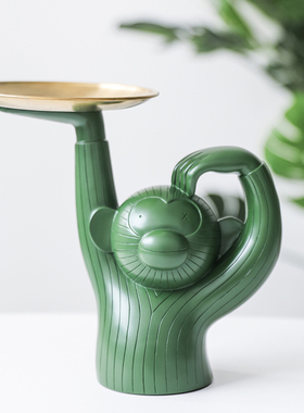 态生活创意家居小猴子客厅电视柜托盘酒柜高装饰收纳盘