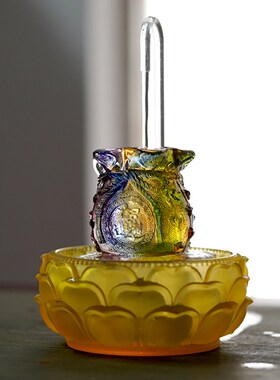 0琉璃招财进宝聚宝盆流水循环水招财聚财收银台钱袋福袋