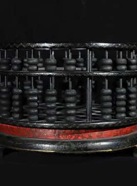 古董老物件笔筒算盘老式怀旧古玩木雕摆件大号算盘书房装饰品六角