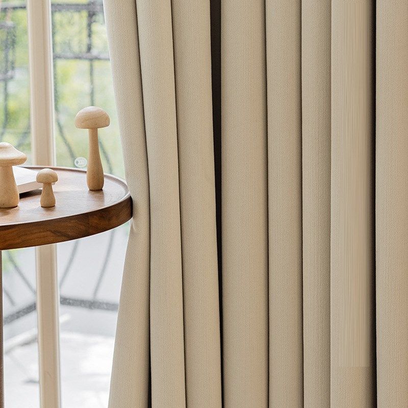 奶油风窗帘丝绒奶茶色高遮光雪尼尔全遮光卧室客厅法式奶油色布料,淘宝优惠券,粉丝福利购,淘宝优惠卷