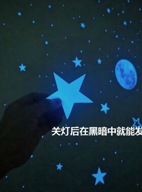蓝色夜光贴星星房间床头宾馆墙面装饰宿舍主题酒店墙上星空荧光贴