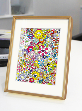 书架摆件办公室桌面摆台小画艺术礼品画送礼 太阳花装饰画 果篮