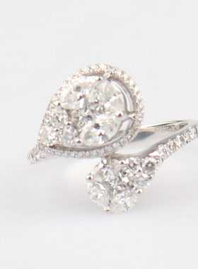 【自营】中古95新BRAND OFF密镶水滴型钻石戒指