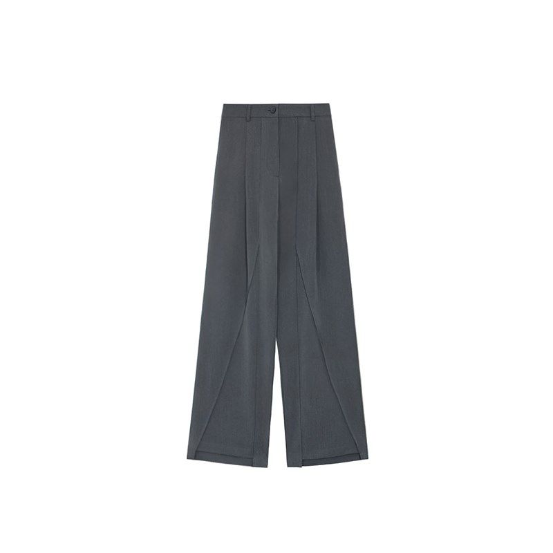 设计感灰色西装裤女秋季新款胖妹妹mm高腰宽松显瘦垂感阔腿休闲裤,淘宝优惠券,粉丝福利购,淘宝优惠卷