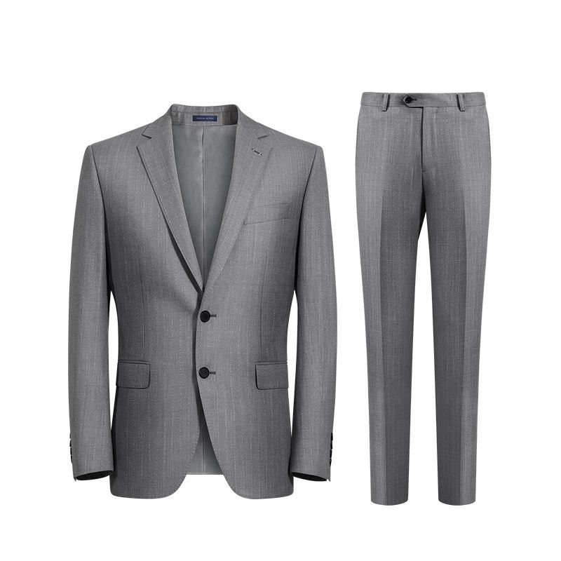 【澳嘉】高端纯羊毛西服套装男灰色商务正装新郎结婚礼服男士西装,淘宝优惠券,粉丝福利购,淘宝优惠卷