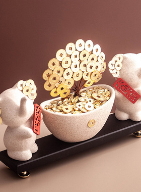 新中式电视柜装饰摆饰轻奢大吉大利玄关酒柜摆设客厅乔迁新居礼品